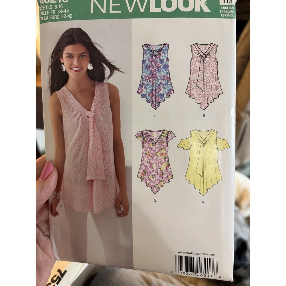 Shirt Blouse Sewing Pattern A6213 Size 6-16 Womens Uncut New Look